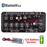 12V 110V 220V Digital Bluetooth Amplifier Board Subwoofer Dual Microphone Karaoke Amp Speaker Home A