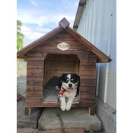 Carbonized solid wood dog house Outdoor dog house anticorrosion moisture-proof Luxury dog house