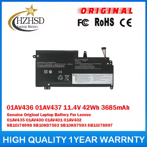 01AV436 01AV437 11.4V 42Wh 3685mAh Genuine Original Laptop Battery For Lenovo 01AV435 01AV400/1 SB10