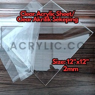 12"x 12" Clear Acrylic Sheet, 2mm