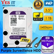 WD  Purple 1TB / 2TB 3.5" Surveillance Hard Disk Drive Desktop Internal HDD (FREE SATA CABLE) (Limit