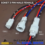 Yamaha DLC Cable Socket 3 Pin Waterproof Cable Socket NMAX MIO J AEROX LEXI M3 SOUL