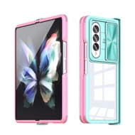 Anti-Drop Slide Camera Protection Case for Samsung Galaxy Z Fold 4 5G Fold4 Zfold4 Non-Slip Clear Ac