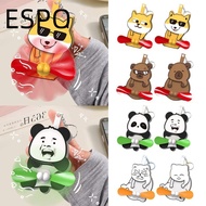 ESPO Cartoon Keychain, Egg Fan Keychain Push Upgrade Egg Cat Keychain, Double-leaf Bag Accessories C