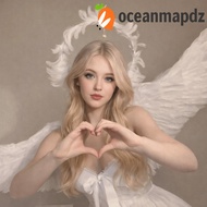 OCEANMAPDZ Virgin Mary Queen Tiara, Double Layer Glory Shape Feather Glory Crown Headband, Handmade 