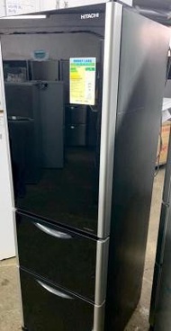 雪櫃 三門日立 可自動制冰 珍珠黑玻璃面 包送貨安裝 Refrigerator