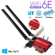WiFi 6E 5400Mbps PCIe Wifi Adapter AX210 Wireless Network Card AXE3000 BT5.3 2.4/5/6GHz 5374Mbps MU-