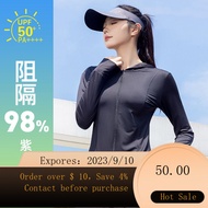 Sun Protection Clothing for Women Ice Silk Quick-Drying Lightweight Uv Protection Advanced Outer Wear with Hat Elastic