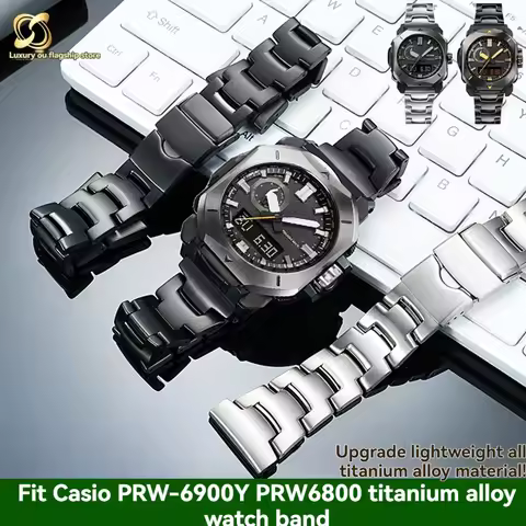 Suitable for Casio titanium strap watch men's PRW-6900Y PRW-6800 series modified high-quality titani