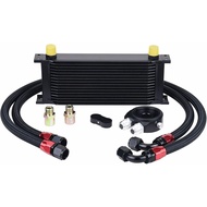 16 Row AN10 Oil Cooler Kit Universal 10AN Engine Transmission Aluminium Alloy