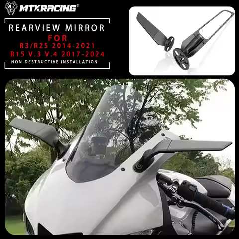 For YAMAHA R3/R25 2014-2021 /R15 V.3 V.4 2017-2024 Motorcycle Modified Wind Wing Adjustable Rearview