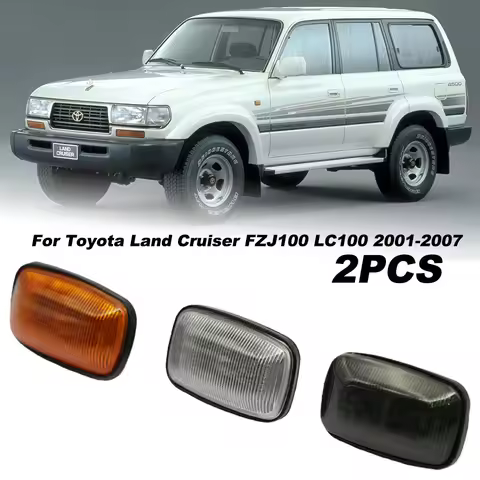2pcs Car Front Fender Turn Signal Light Side Marker Lamp For Land Cruiser 100 1998-2007 For Toyota H