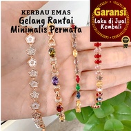 EL Minimalist Chain Bracelet with 8K, 10K, 18K Gold Buffalo Gemstones