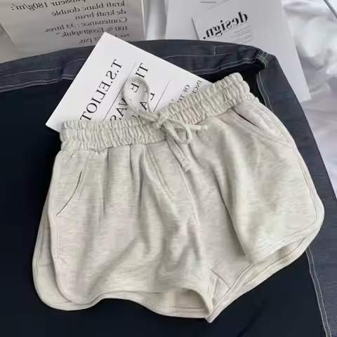 2025 Summer Women Fashion High Waist Wide Leg Shorts Female Solid Color Loose Shorts Ladies Pockets 