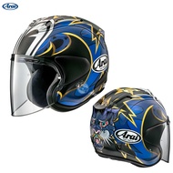 Japanese ARAI VZ-RAM 3/4 Half Black and White Gold Blue Knife Guard Big Eyes Double Mirror Motorcycl