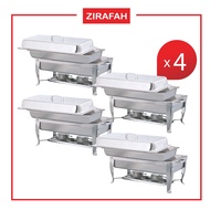4Sets Stainless Steel 3Q Size Chafing Dish L59cm x W33cm x H33cm