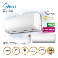 MIDEA 1.5HP AIRCOND (R32 GAS) WITH IONIZER AIR CONDITIONER MSDGD-12CRN8 XTREME DURA AIR COND Penghaw