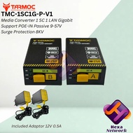 Tarmoc TMC-1SC1G-P-V1 | Media Converter 1FO 1LAN / 1 FO 1 LAN Gigabit POE IN 9-57 Volt | HTB GS03 1 