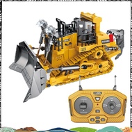 1:24 2.4GHz 9 Channels Remote Control Tractor Toy Bulldozer RC Aluminum Alloy Engineering Tractor To