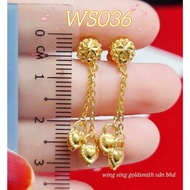 Wing Sing 916 Gold Earrings / Subang Indian Design  Emas 916 (WS036)