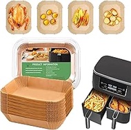Air Fryer Liners 200pc, Disposable Air Fryer Paper Liners High Temperature Resistant, Rectangle Air