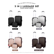 NEW ABS quality travel luggage 3in1 or 2in1 24inch+20inch+12inch(14inch) plain beg bagasi