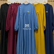 SEND IMMEDIATELY Mazaya Dress Gamis Beautiful, Modern, Plain LinenPOLO, Latest, Nursing Friendly, Wo