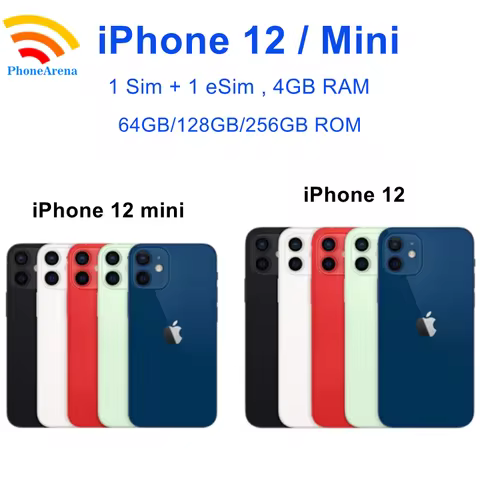 98% New Original iPhone 12 / 12 Mini 64GB 128GB 256GB ROM 5G Mobile Phone 12PM Super Retina OLED Fac