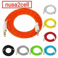 HP AUX AUDIO Cable 1in1Nilon Jack 3.5mm Length 100cm 1m Androidhp Car Speaker Spotify Music Cable Sh