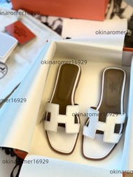 愛馬仕Hermès經典二舅H拖鞋 平底粗跟女款夏季一字拖