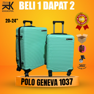 Koper Set 2 Polo Denmas 013 20+24 inch Ukuran kabin - fiber hardcase - Tas Travel - bagasi - make up