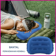 Camping Pillow with Removable Cover Ergonomic Breathable Pillow Inflation Design Lightweight Neck Lu