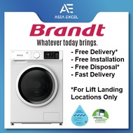 BRANDT WFB384QWA 8KG INVERTER WHITE FRONT LOAD WASHING MACHINE