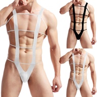 Bodysuit Mens Pouch Sexy Solid Slimming Hollow Out Leotards Thong Daily