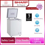 Sharp Chest Freezer (110L) SJC118 Dual Switch LED Light Express Freezing