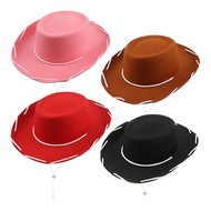 Western Big Brim Hat Cowboy Hat Brown Red Western Rope Cowboy Hat Christmas Children Big Brim Hat