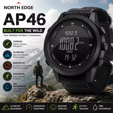 NORTH EDGE APACHE-46 Men Digital Watch Outdoor Sports Running Swimming Outdoor Sport Watches Altimet