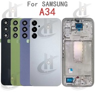 For Samsung Galalxy A34 5g A346 SM-A346B Battery Back cover Housing middle frame + Button + LCD Fron