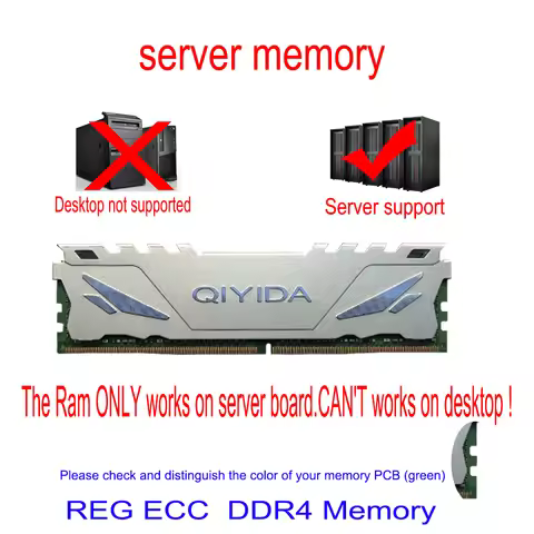 Qiyida DDR4 Ram 16GB 2Rx4 PC4-2133P ECC REG Server Memory silvery RAM