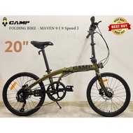 🔥FREE SHIPPING🔥 20" 20INCH Folding Bike / Basikal Lipat - CAMP MAVEN 9 ( 9 Speed )