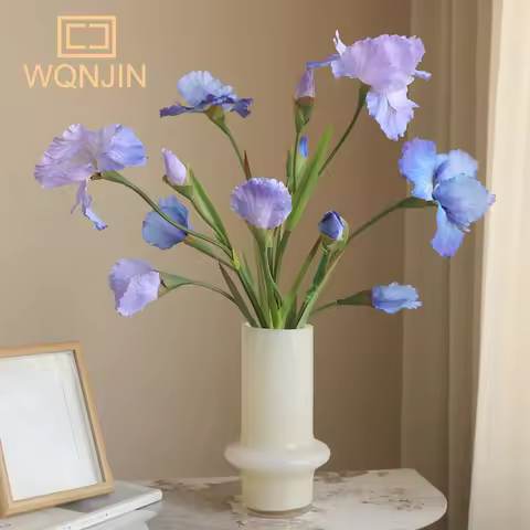 1PC, Artificial Iris Flower Branch Wedding Decoration Home Table Decor Iris Flores Silk Fake Flower 