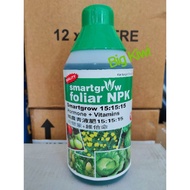 Smartgrow Foliar 1L NPK 15:15:15 Hormone + Vitamins