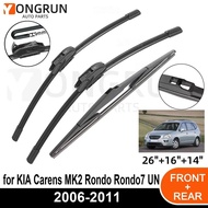 3PCS Car Wiper for KIA Carens MK2 Rondo Rondo7 UN 2006-2011 Front Rear Windshield Windscreen Wiper B