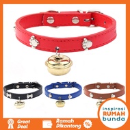 Kalung Collar Anjing Kucing Pet Collar Kalung Lonceng Anjing Kucing Kulit Kalung Kucing Anjing Kulit Dengan Lonceng