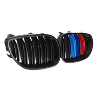 Car Gloss Black Front Hood Kidney Double Line Grill Mesh Sport Racing Grills for-BMW E60 E61 5 Serie