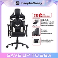 【Joseph&amp;Casey】Gaming Chair Ergonomic Office Chair Desk Chair with Lumbar Support Flip Up Arms Headrest PU Leather Executive High Back Computer Chair for Adults Women Men Black and White