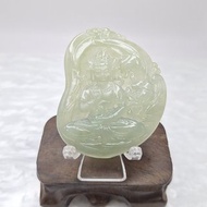 老種冰膠料手工雕刻蓮花觀音吊墜 |天然緬甸玉A貨翡翠