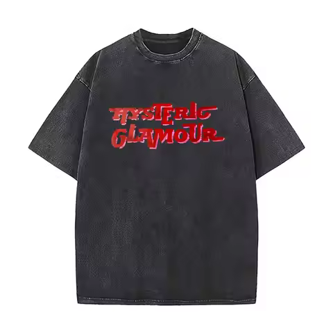 Hysteric Glamour Bold Typography Pattern Washed Vintage Short Sleeve Loose Streetwear Tee