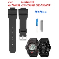16*28mm For GSHOCK G-7900SL GW-7900B GR-7900NV PU Watch Strap Rubber Silicone Watchband Diving Brace