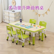 Kindergarten Children's Games Wooden Desk Handmade Desk Table and Chair Study Desk Graffiti Desk Adj
